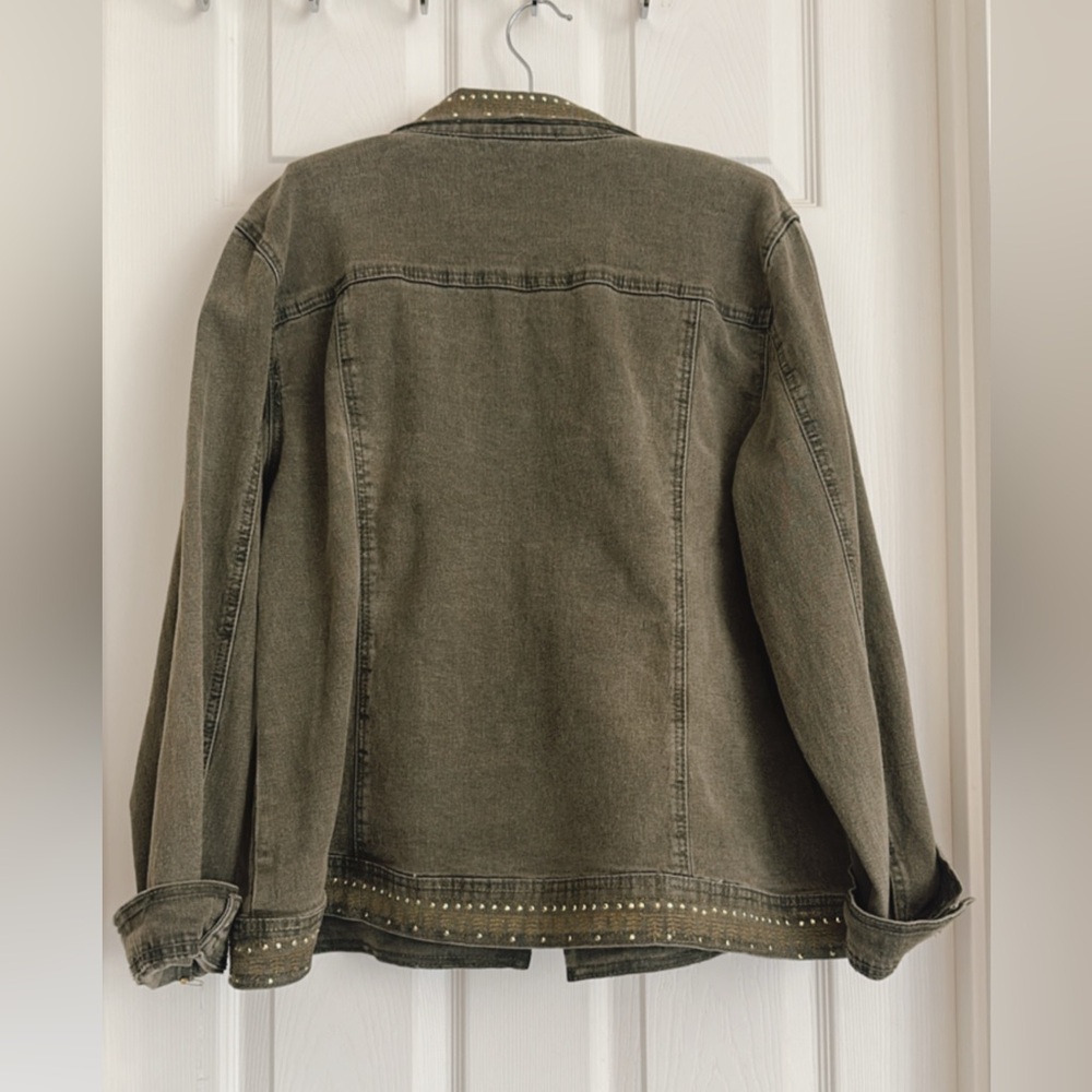 Studded Gray Denim Jacket - Picture 10 of 14